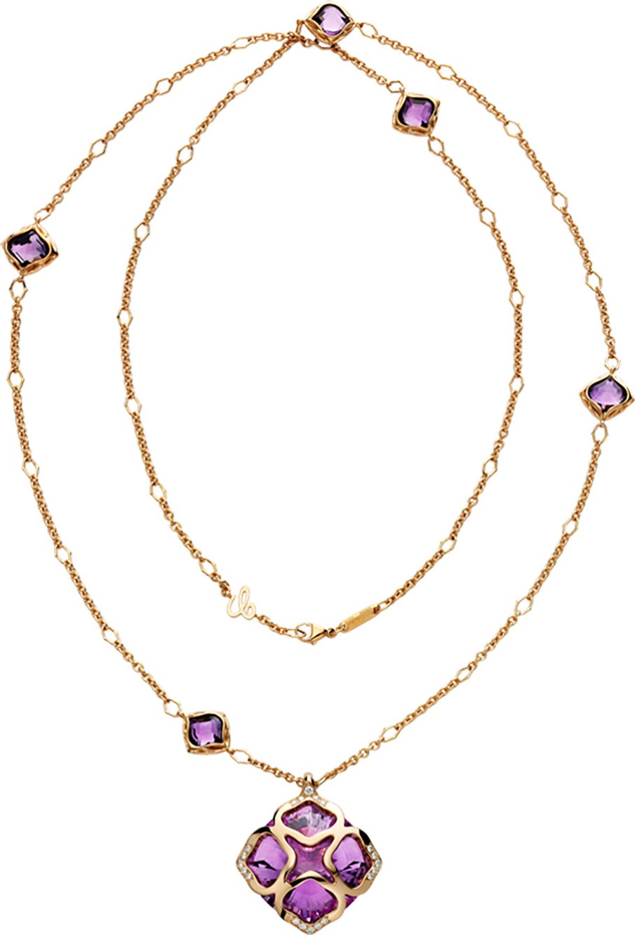 Chopard Imperiale Amethyst Station Necklace with Diamonds
