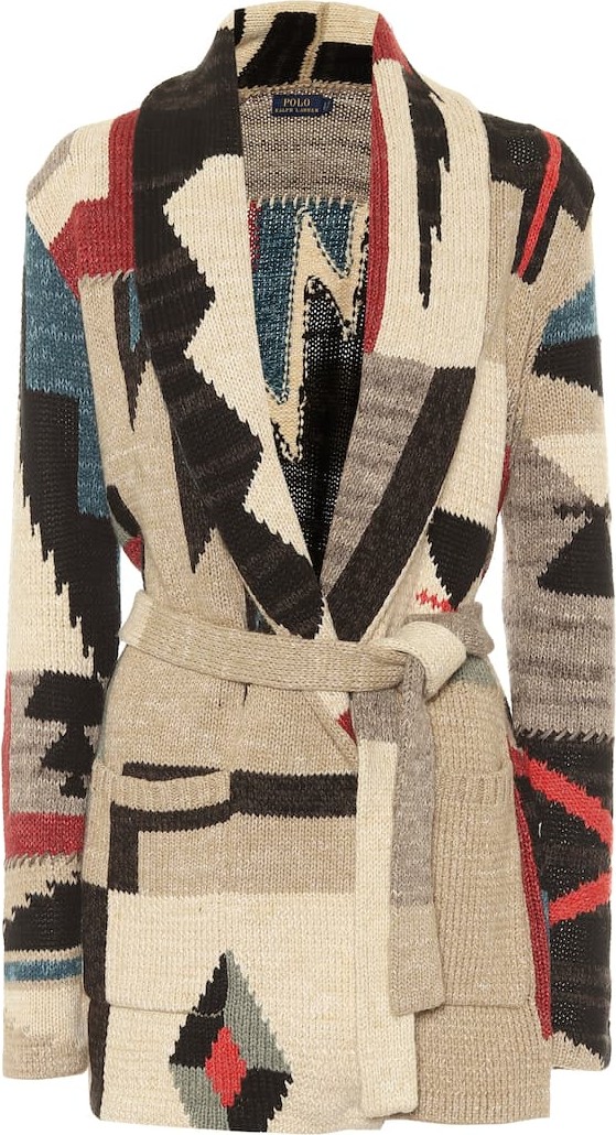 Polo Ralph Lauren Cotton-blend jacquard wrap cardigan