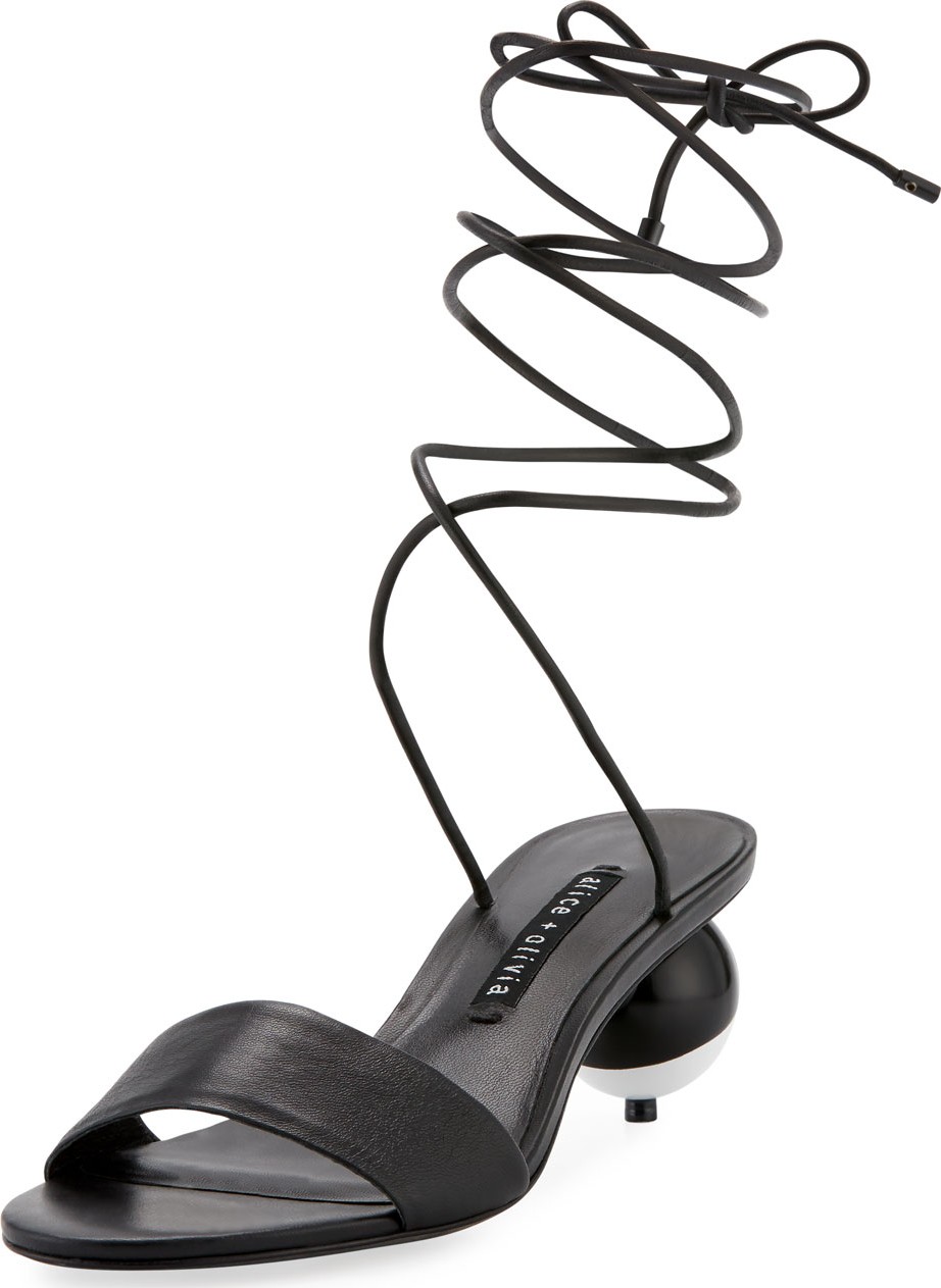 Alice + Olivia Coraline StaceFace Kitten-Heel Sandal