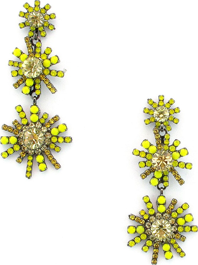 Elizabeth Cole Sunrise Crystal Drop Earrings
