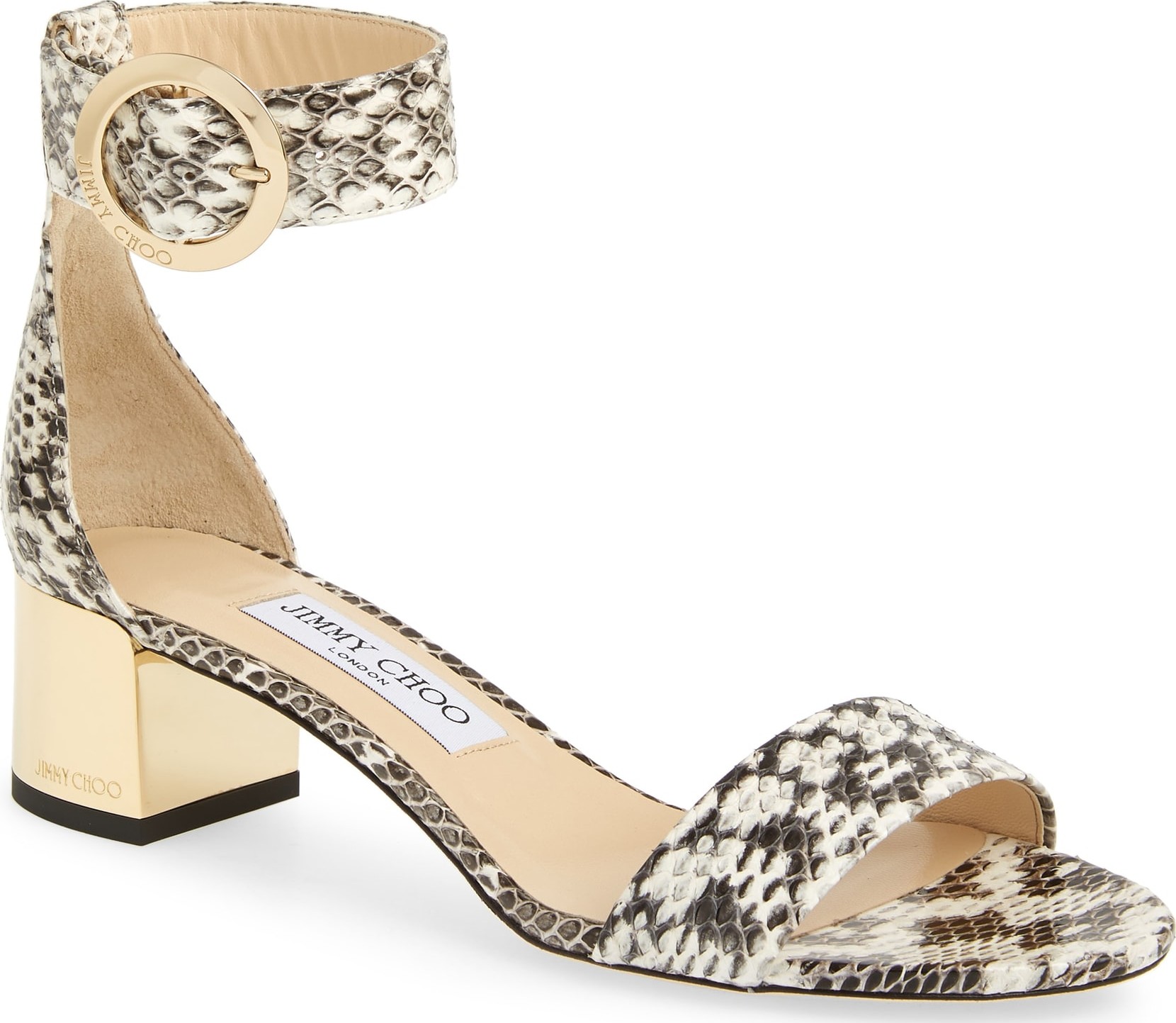 Jimmy Choo Jaime Genuine Snakeskin Ankle Strap Sandal
