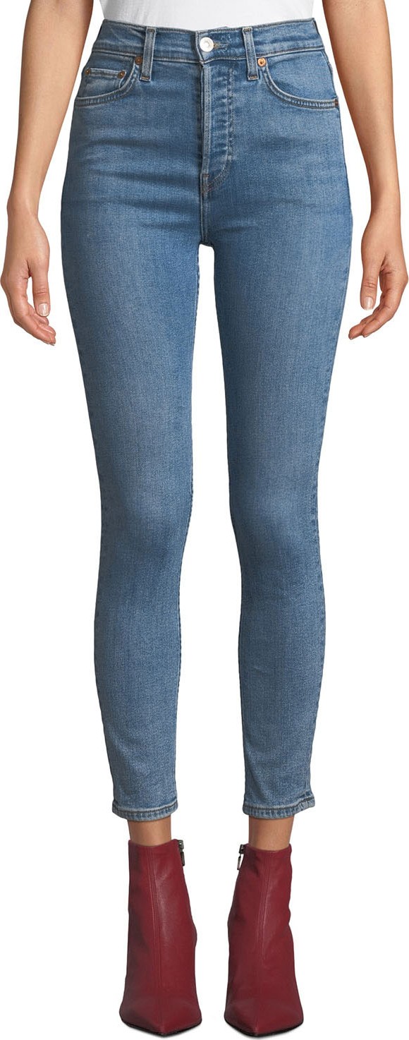 RE/DONE High-Rise Ankle Crop Skinny Jeans