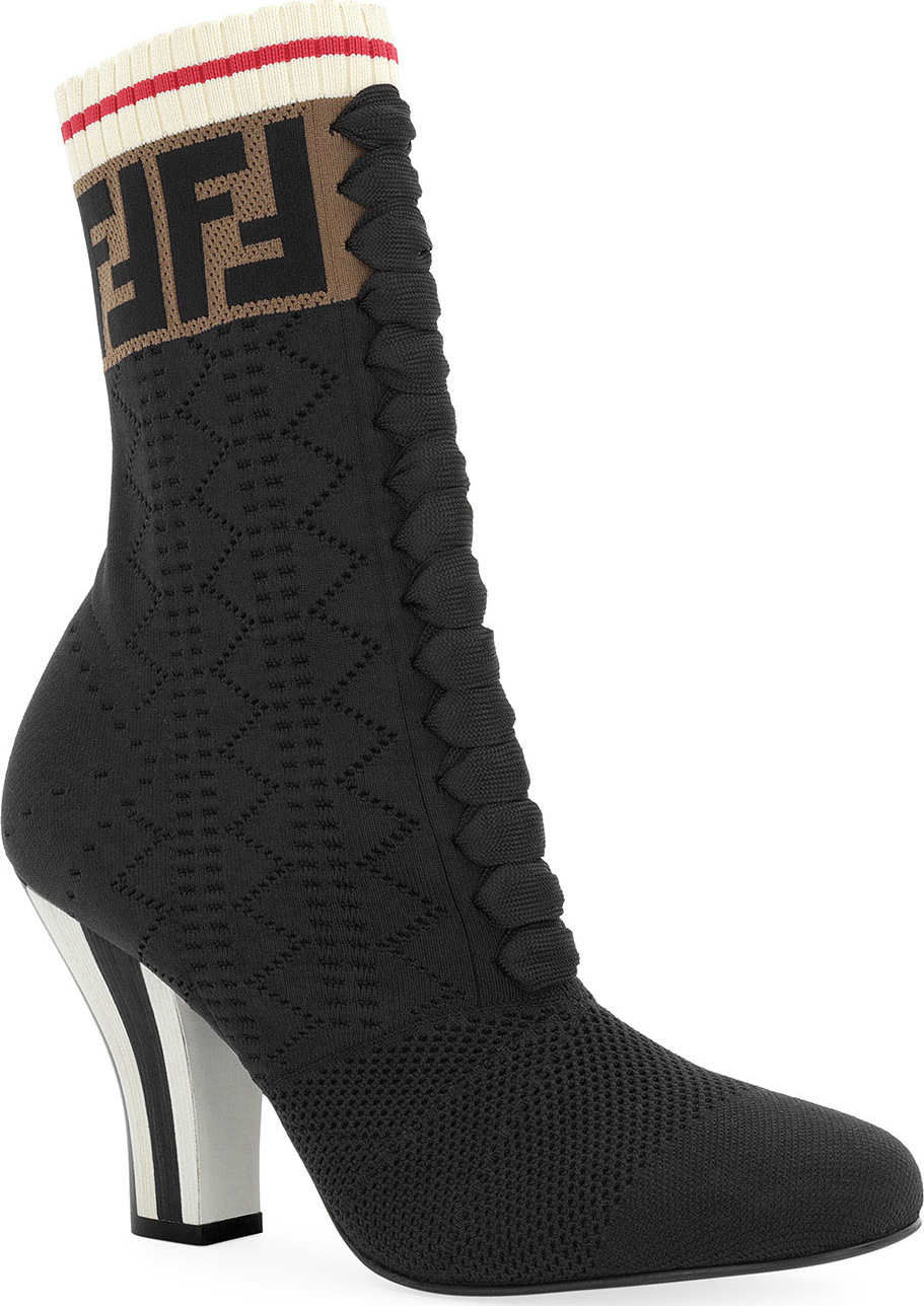 Fendi Rockoko Fendi Knit Sock Booties