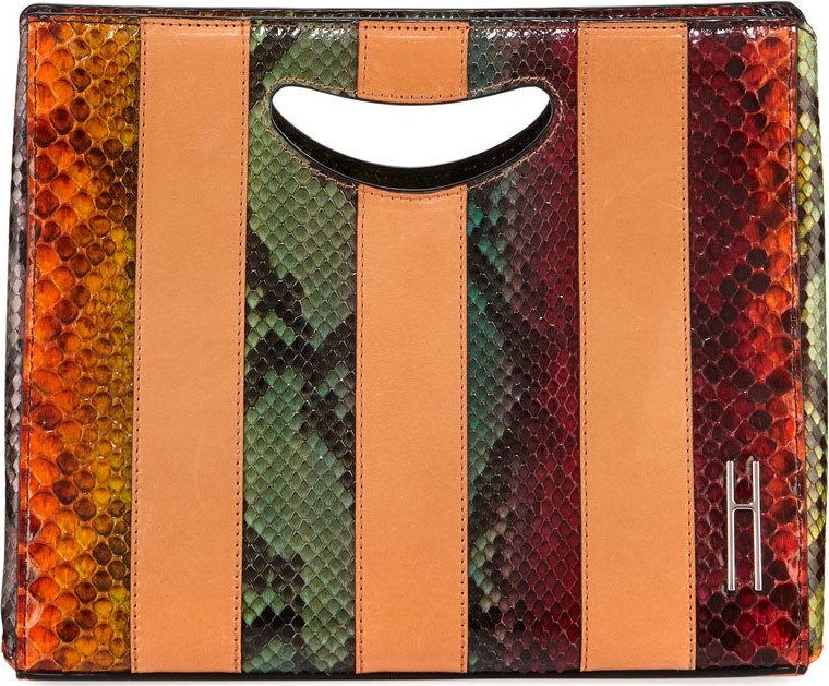 Hayward 1712 Basket Colorblock Python Clutch Bag