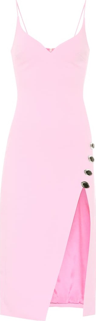David Koma Crystal-embellished cady midi dress