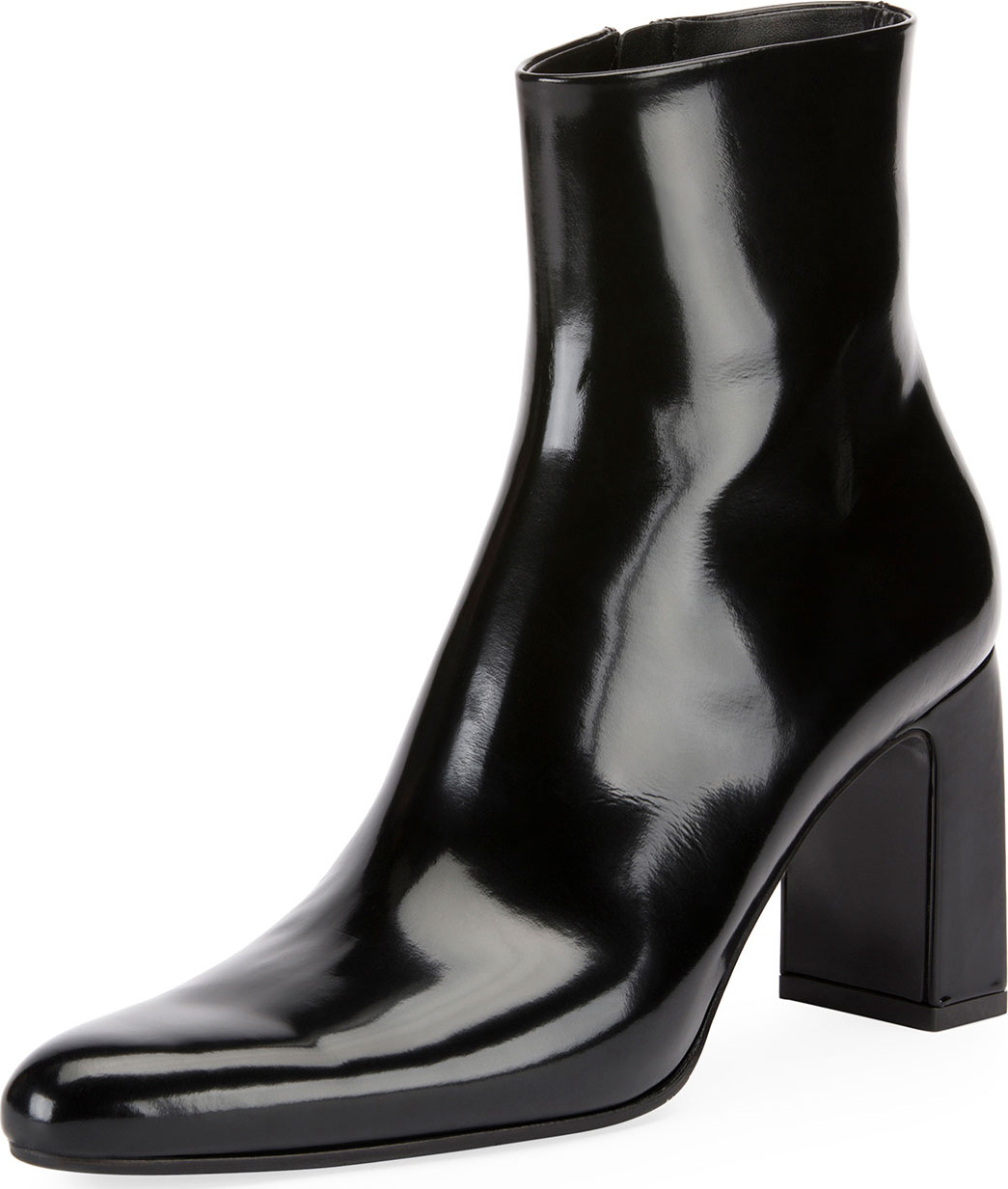 Balenciaga Leather Block-Heel Booties