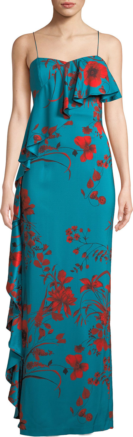 Sachin & Babi Putri Slip Dress w/ Asymmetric Ruffle