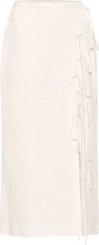 Brock Collection Lace-up cotton midi skirt