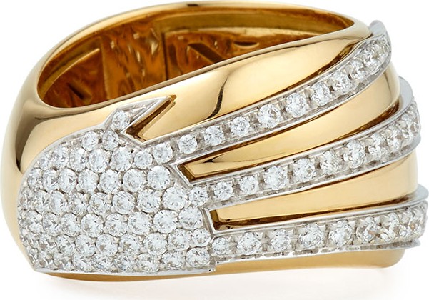 Miseno 18k Gold Sun Ray Ring with Diamonds