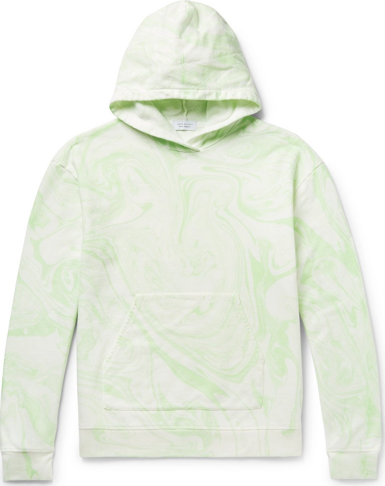 John Elliott Printed Loopback Cotton-Blend Jersey Hoodie