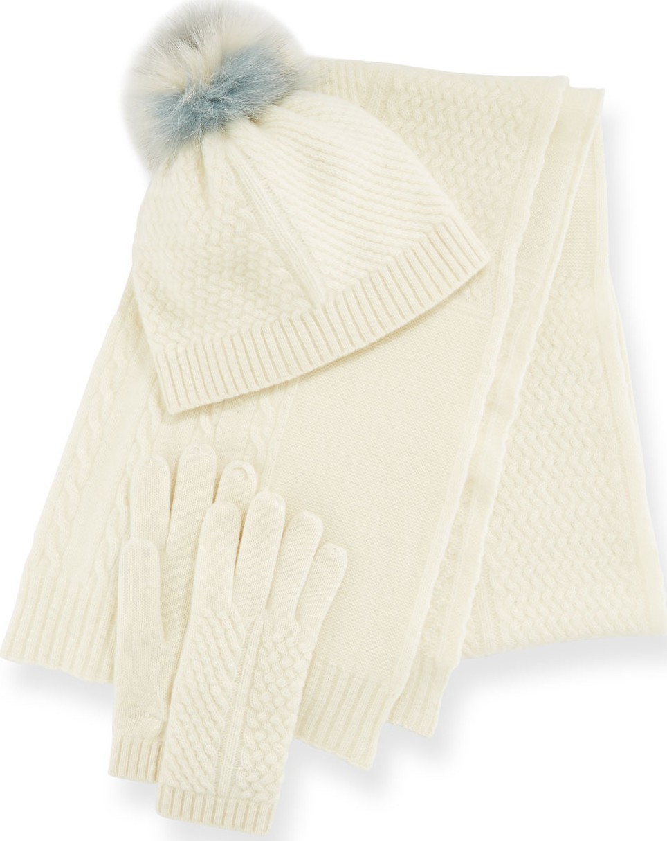 Portolano Cashmere Hat, Scarf & Gloves Set
