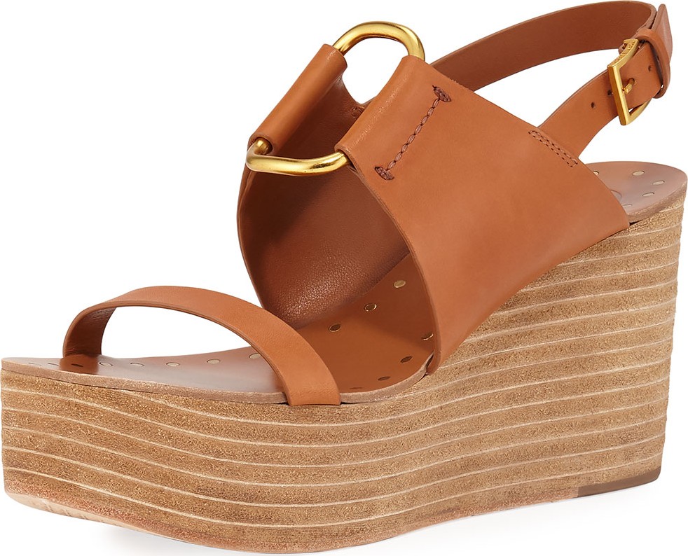 Tory Burch Ravello Slingback Leather Platform Sandals Tory Burch Ravello Slingback Leather Platform Sandals