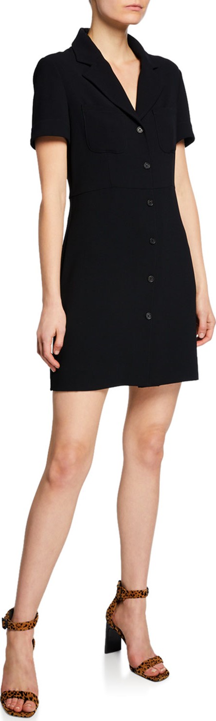 DIANE von FURSTENBERG Rowan Button-Front Short-Sleeve Mini Dress
