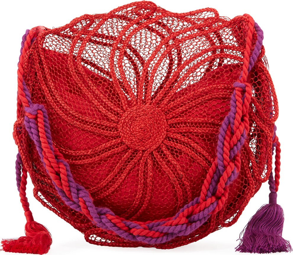 NANNACAY Sila Round Straw Beach Tote Bag