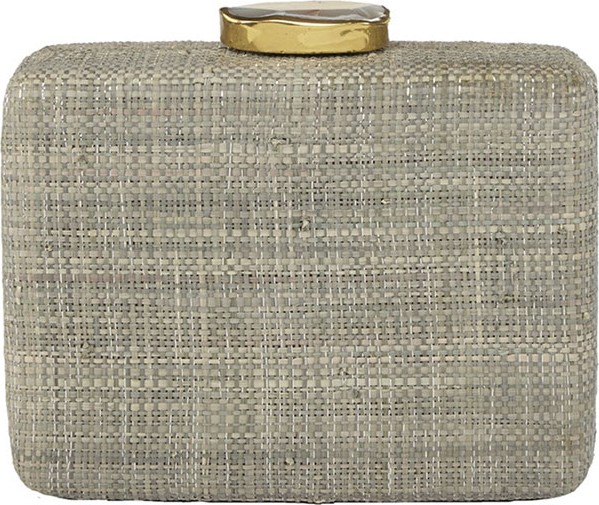 Flora Bella Zannone Raffia Metallic Clutch Bag