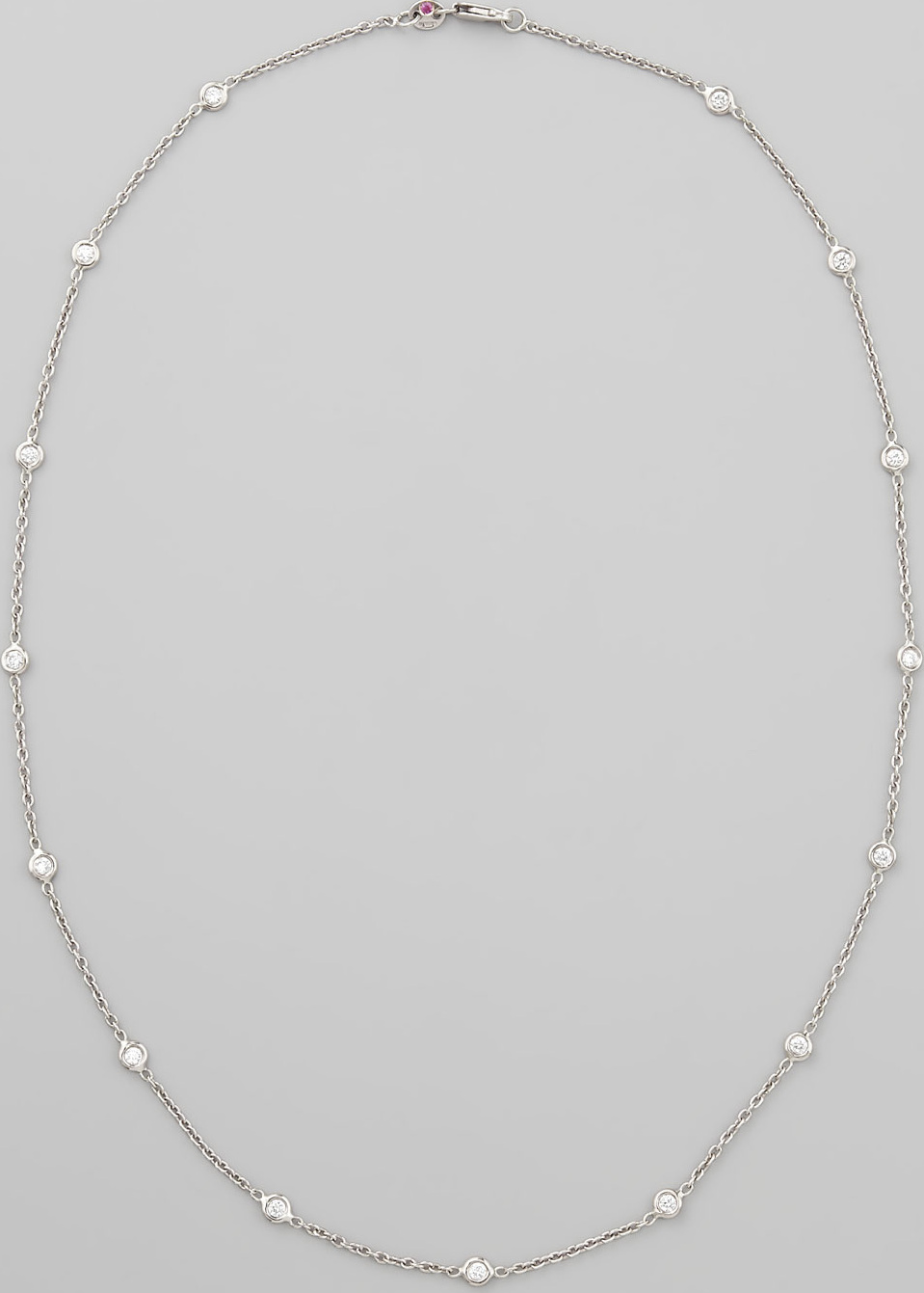 Roberto Coin 18" White Gold 15-Diamond Station Necklace