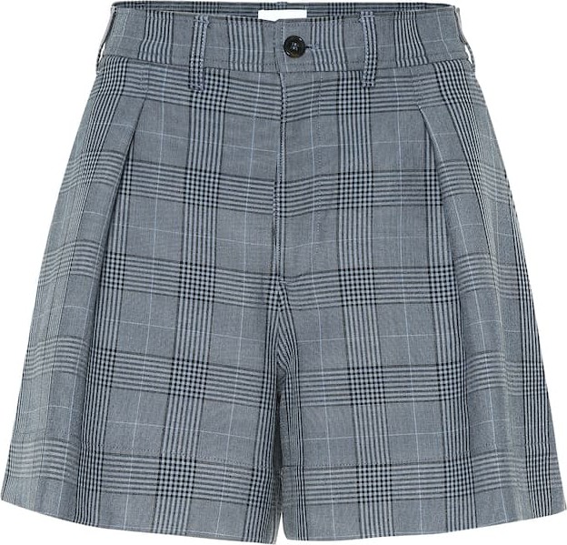 Ganni Checked high-rise shorts