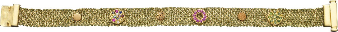 Carolina Bucci 18k Studded Woven Bracelet, 1cm