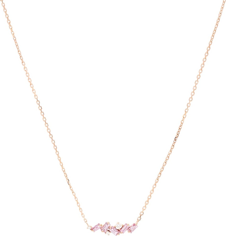 Suzanne Kalan 18kt rose gold necklace with pink sapphires and diamonds