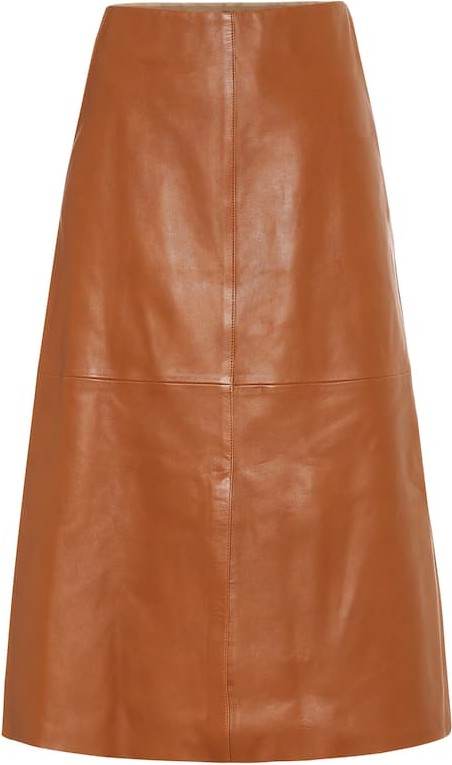 Joseph Idena leather midi skirt