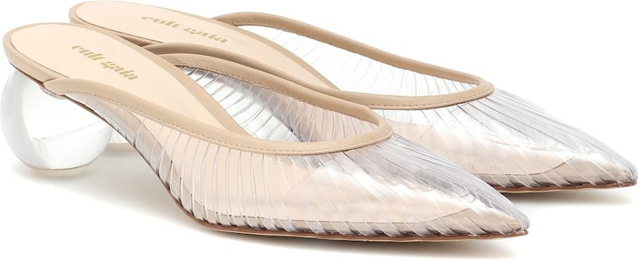 Cult Gaia Exclusive to Mytheresa – Alia leather-trimmed PVC mules