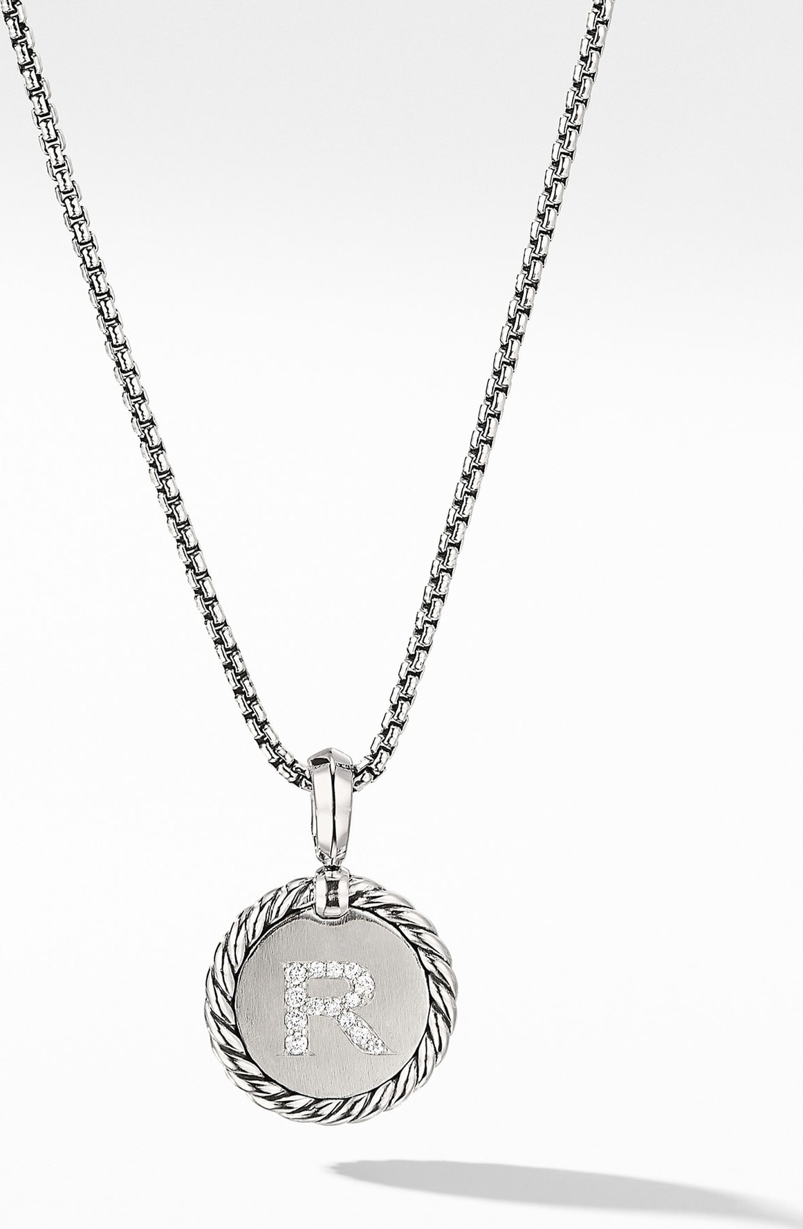 David Yurman Initial Charm Necklace with Diamonds