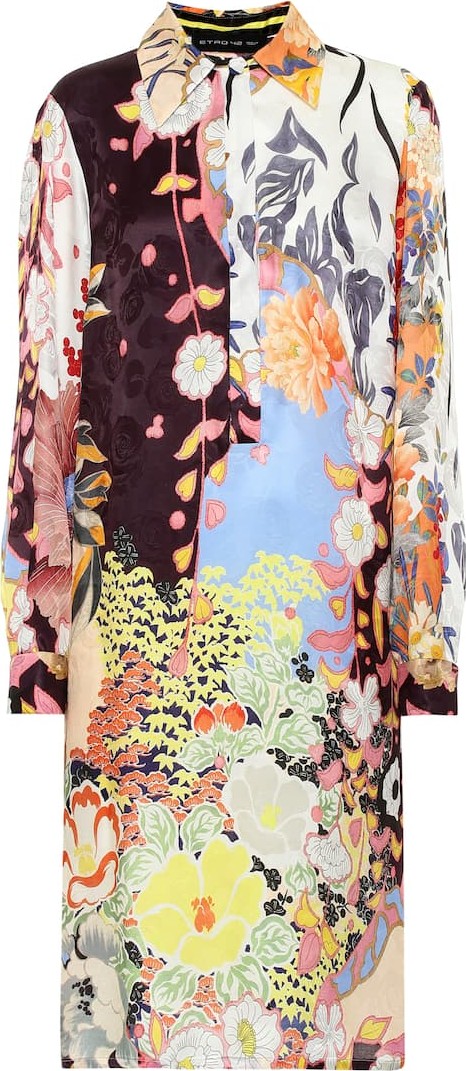 Etro Floral silk-blend shirt dress