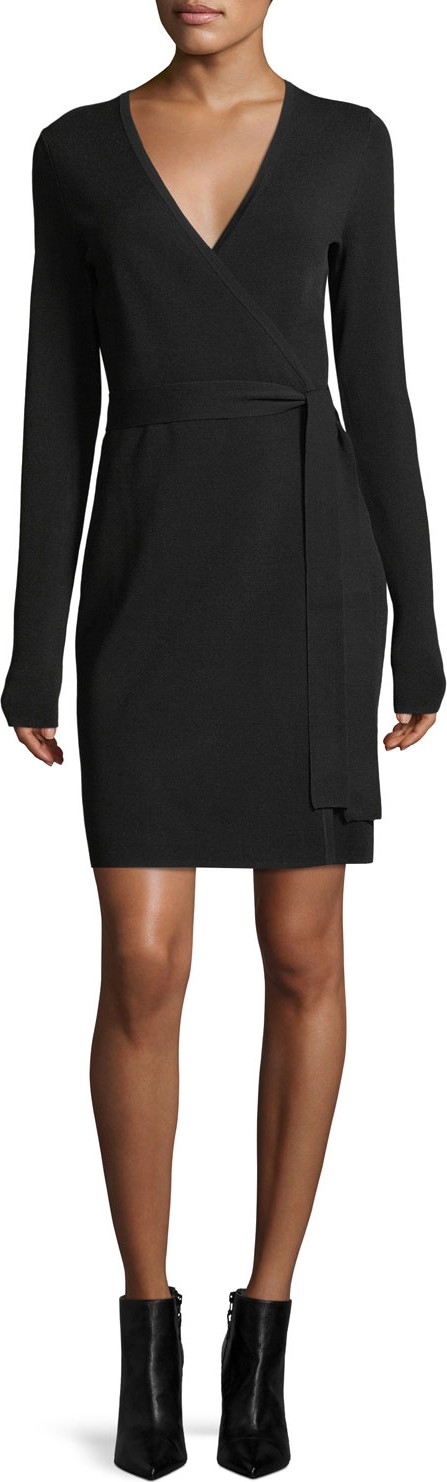 DIANE von FURSTENBERG Long-Sleeve Knit Wrap Dress