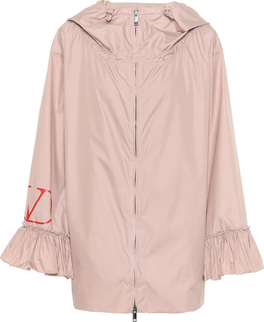 Valentino Ruffle-trimmed nylon-poplin jacket