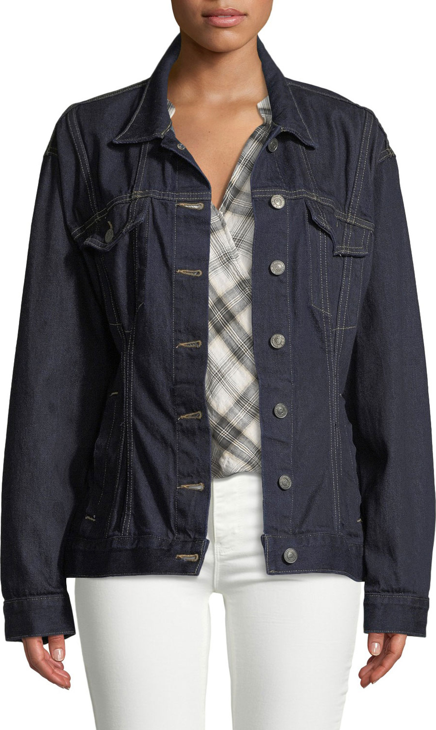 Current/Elliott The Corset Trucker Denim Jacket