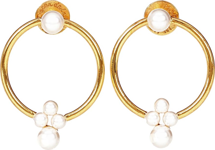 Oscar De La Renta Faux pearl hoop earrings