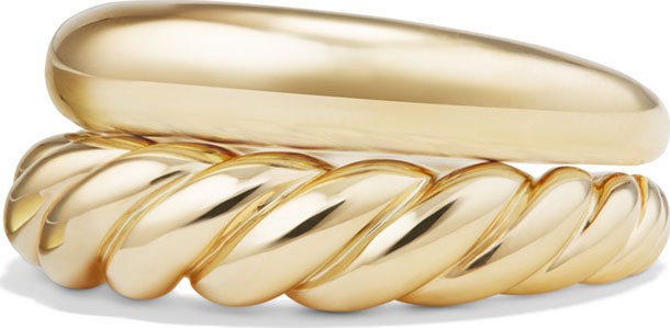 David Yurman Pure Form 18K Stacking Rings, Set of Two, Size 7