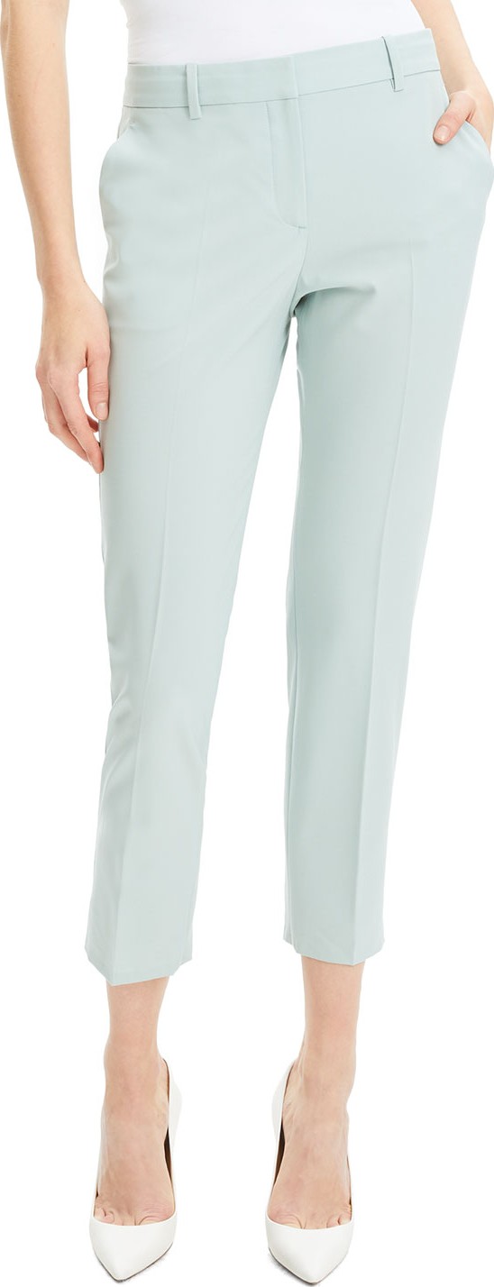 Theory Treeca Skinny-Leg Cropped Traceable Wool Pants