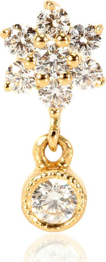 Maria Tash Diamond Flower Traditional 18kt gold single earring