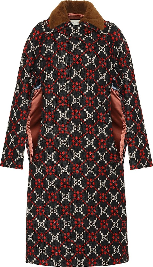 Gucci GG Diamond wool cape coat