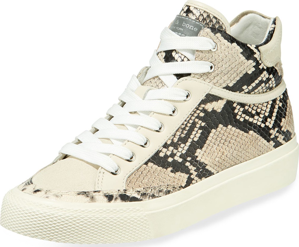 Rag & Bone Army Printed Leather High-Top Sneakers