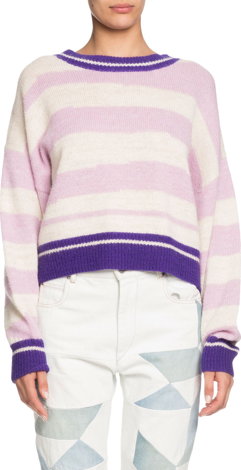 Isabel Marant Etoile Glowy Striped Alpaca-Wool Sweater