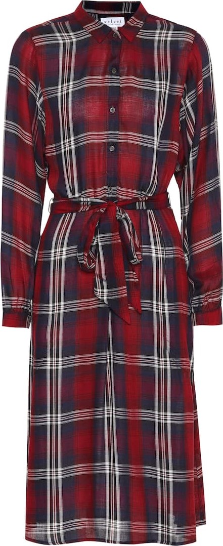 Velvet By Graham & Spencer Tilda plaid midi dress