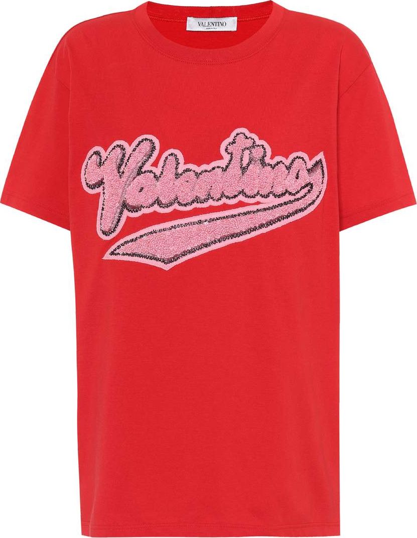 Valentino Embellished cotton T-shirt