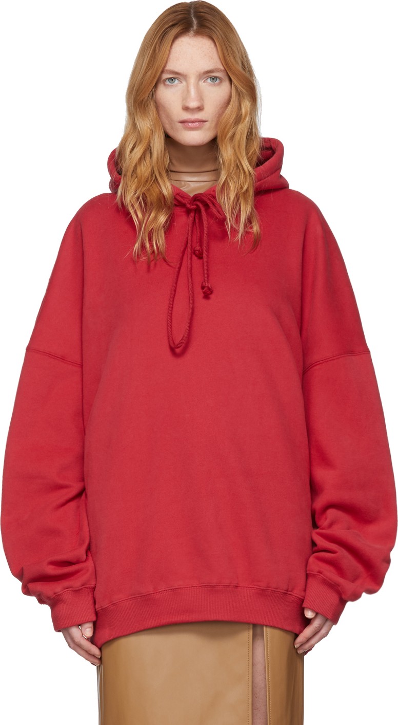 We11done Red Back Logo Hoodie