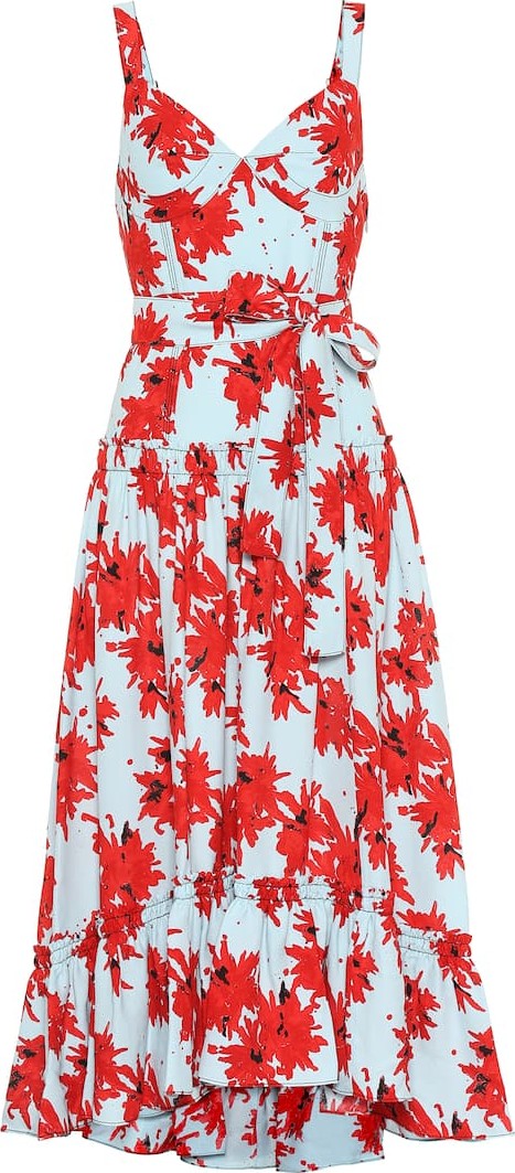Proenza Schouler Floral crêpe midi dress