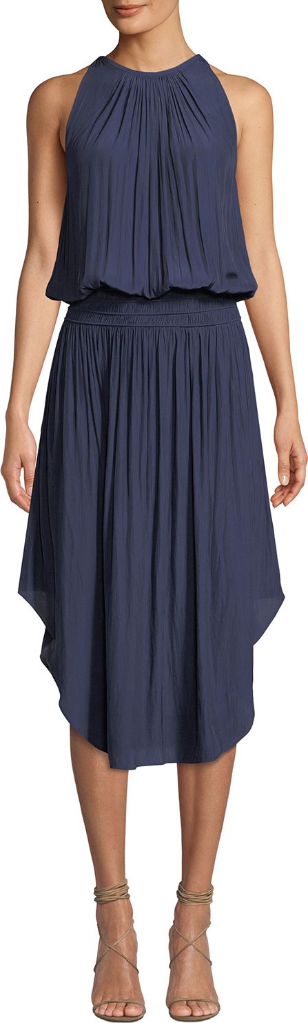 Ramy Brook Audrey Sleeveless Blouson Midi Dress