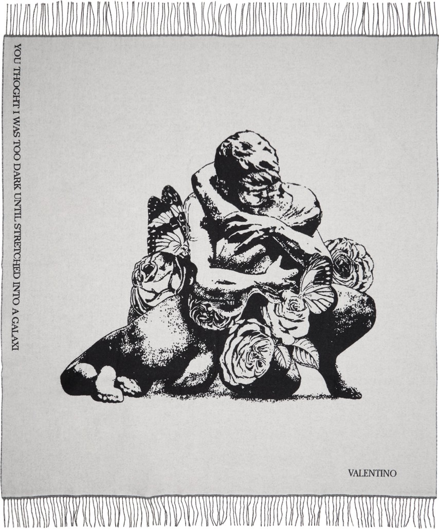 Valentino Grey Valentino Garavani Undercover Edition Scarf