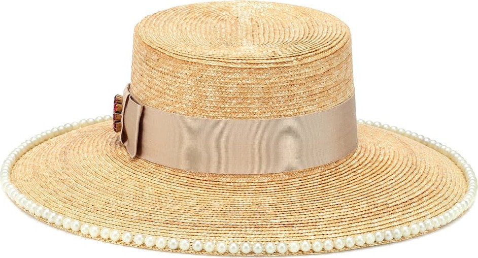 Gucci Embellished straw hat