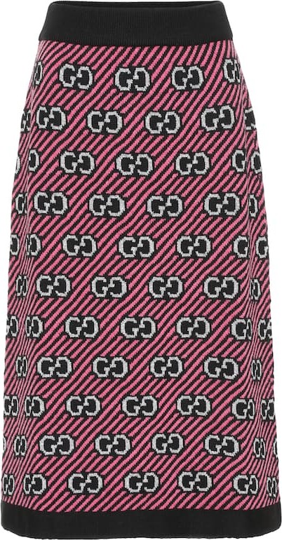 Gucci GG jacquard wool skirt