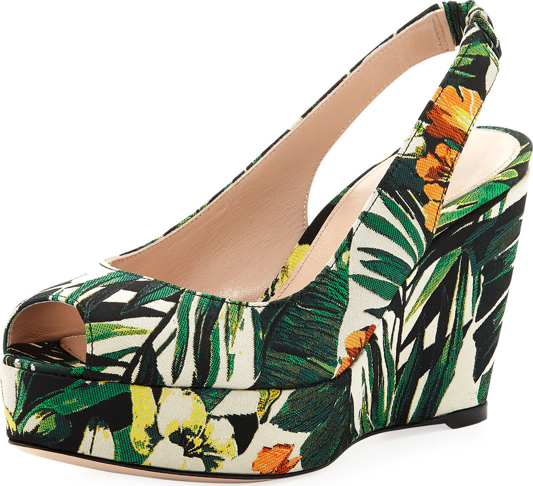 Stuart Weitzman Hampton Botanic Jacquard Slingback Pump