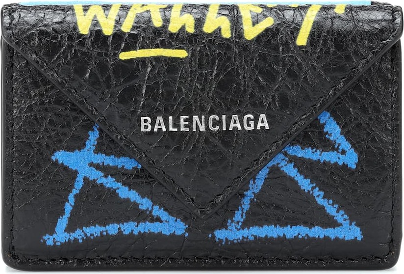Balenciaga Paper Mini Graffiti leather wallet
