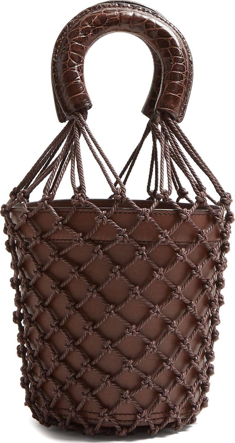 Staud Moreau macramé and leather bucket bag