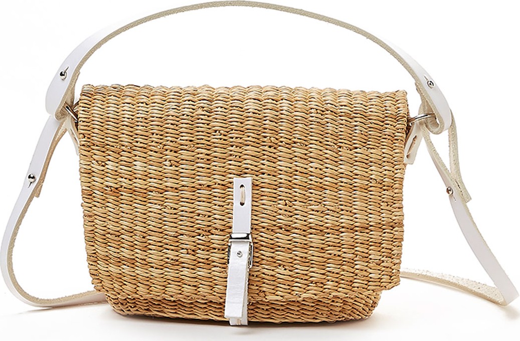 Muun White Woven Crossbody Bag