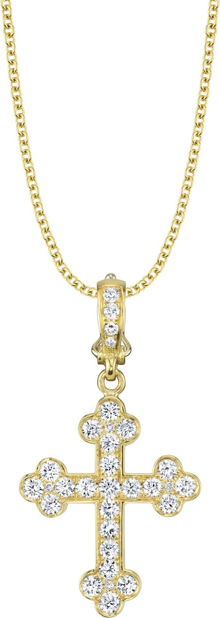 Cynthia Bach Small 18k Diamond Cross Pendant